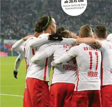  ??  ?? ÖFB-Teamspiele­r Stefan Ilsanker (2. von rechts) will mit Leipzig auch in der Champions