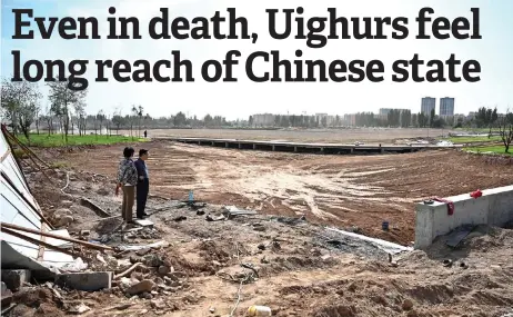  ?? — AFP photos ?? The works of a park in a place where before there was a Uighur cemetery in Kuche in the region of Xinjiang.