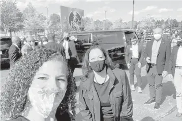  ?? DR. MALAIKA WITTER HEWITT/COURTESY ?? Dr. Malaika Witter Hewitt and Vice President Kamala Harris at a Nov. 1 rally in Georgia.