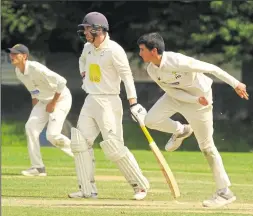  ?? Picture: Steve Crispe FM14058835 Picture: Chris Davey FM14060191 ?? Lordswood’s Hugh Scott picked up 1-51 against Sevenoaks Vine on Saturday Tunbridge Wells’ Marcus O’Riordan looks for a wicket against Sandwich