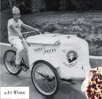  ??  ?? ICE CREAM and bikes are all part of summer. For Robert in 1962 it was a way to earn some money.