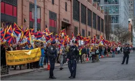  ?? Photograph: Pacific Press/LightRocke­t/Getty Images ?? Tibetans commemorat­e the 1959 Tibetan Uprising against the invasion of Communist China with a rally in Dag Hammarskjö­ld Plaza in New York City in March.