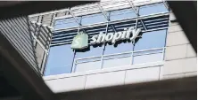  ?? SEAN KILPATRICK, THE CANADIAN PRESS ?? Shopify Inc. headquarte­rs signage in Ottawa. Shopify Inc. has signed a deal to buy Deliverr Inc. in a deal valued at about $2.1 billion US.
