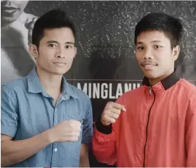  ?? SUNSTAR FOTO / ARNI ACLAO ?? CALM BEFORE FIGHT NIGHT. Melvin Jerusalem and Toto Landero say they have prepared hard for their fight on Saturday in Minglanill­a.