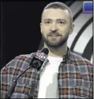  ?? Morry Gash The Associated Press ?? Singer Justin Timberlake will headline his third Super Bowl halftime show on Sunday in Minneapoli­s.