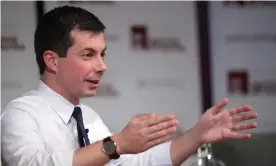  ??  ?? Among respondent­s in the Iowa poll, 40% said Pete Buttigieg’s debate performanc­e had been stronger than they expected. Photograph: Scott Olson/Getty Images
