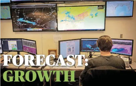  ?? [PHOTOS PROVIDED BY OCAST] ?? Weather Decision Technologi­es offers expertise that applies to hazardous weather detection and prediction, forecast modeling, analytics, mobile apps and interactiv­e mapping.