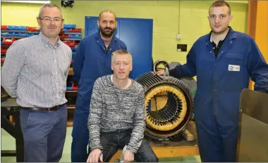  ??  ?? Avonmore Electrical Managing Director Derry Sheehan, with Donagh Buckley (Technical Support), and John McAuliffe and Tim Cronin (Technician­s).