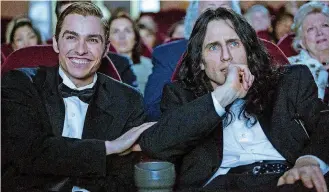  ?? [PHOTO PROVIDED BY JUSTINA MINTZ, A24/AP] ?? This image released by A24 shows Dave Franco, left, and James Franco in a scene from “The Disaster Artist.”