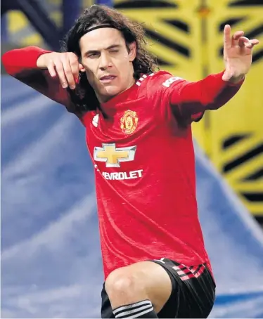  ??  ?? Eyes on the prize: Edinson Cavani has delivered for Manchester United despite fitness concerns