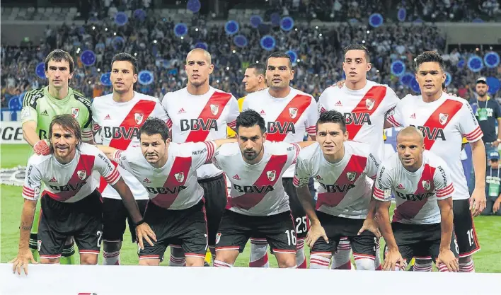  ?? JUAN MANUEL FOGLIA ?? Aquellos viejos buenos tiempos. Del equipo que se consagró campeón en la Copa Libertador­es 2015, solamente quedarán Mercado, Maidana, Ponzio y Mora.