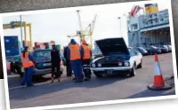  ??  ?? ABOVE: Dublin Port is probably the last place you’d expect to see an XB hardtop, but the swoopy Falcon drew plenty of admirers. The Goss will be back on home turf after a short detour via Belgium