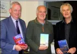  ??  ?? Librarian Jarlath Glynn, John McKenna and Paddy Kehoe.