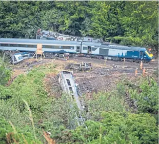  ?? Picture: PA. ?? The accident scene at Carmont, near Stonehaven.