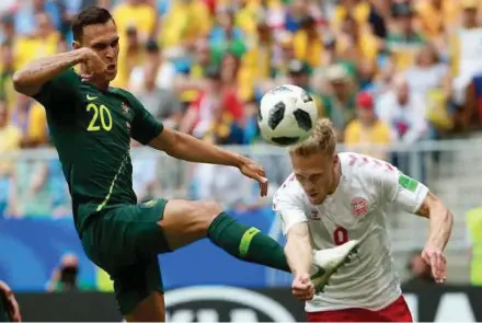  ??  ?? Trent Sainsbury (left) was one of Australia’s best players at the World Cup in Russia.