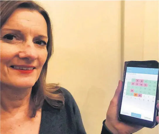  ?? FOTO: PRIVAT ?? KLAR MED APP: Porsgrunns­kvinnen Gro Tynning har brukt over tre år på å utvikle appen som lanseres i disse dager. Den skal hjelpe skilte foreldre