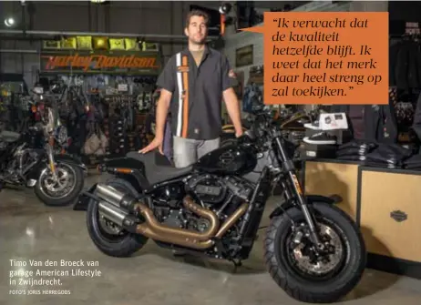  ?? FOTO'S JORIS HERREGODS ?? Timo Van den Broeck van garage American Lifestyle in Zwijndrech­t.