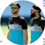  ?? ?? New Zealand captain Kane Williamson and Ajaz Patel during a nets session at Headingley.