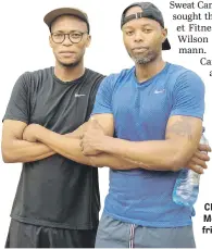  ??  ?? CELEB ALERT. Thapelo Mokoena (right) and a friend, joining in the fun.