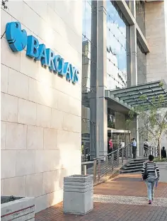  ?? Picture: Waldo Swiegers ?? A Johannesbu­rg branch of Barclays Africa, which will change its name to Absa Group next month.
