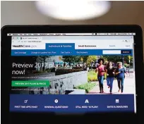  ??  ?? WASHINGTON: In this file photo, the HealthCare.gov 2017 website home page is seen in Washington. —AP