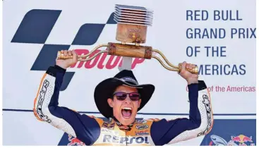  ??  ?? It was a good day for Marquez as the Spaniard took his first victory of the season