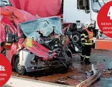  ?? Foto: Jakub Stadler, MAFRA ?? Hromadná nehoda Loňské statistiky obsahují i nehodu u Žebráku na dálnici D5, kde se srazilo 36 aut.