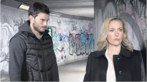  ??  ?? Jamie with Gillian Anderson in the thriller The Fall