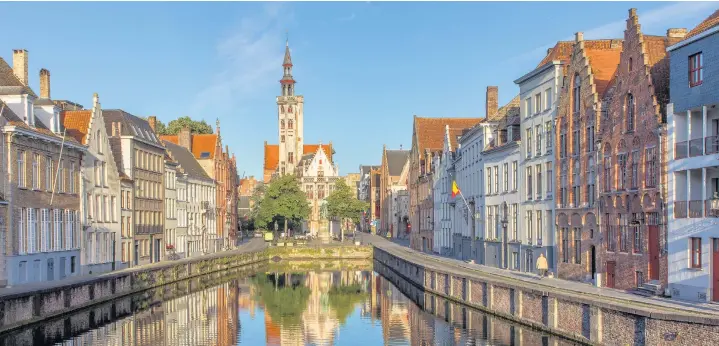  ??  ?? Bruges and, below right, a cabin on the Pride of York