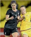  ?? GETTY IMAGES ?? Abby Erceg, left, has quit the Football Ferns at the age of 27.