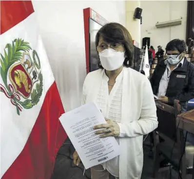  ?? Europa Press ?? La exministra de Salud de Perú Pilar Mazzetti, el sábado pasado.