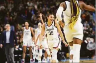  ?? Brian A. Pounds / Hearst Connecticu­t Media ?? UConn’s Azzi Fudd smiles following a made basket during her team’s defeat of Indiana in a Sweet Sixteen game March 26.