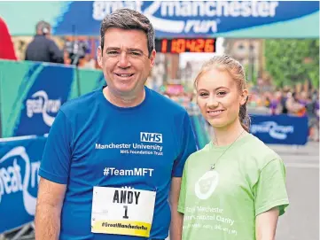  ?? ?? COURAGE: Mayor of Greater Manchester Andy Burnham with survivor Freya Lewis.