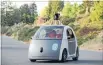  ?? Photo: REUTERS ?? Hands-free: Google’s prototype of a driverless car doesn’t have a steering wheel, accelerato­r pedal, or brake pedal.