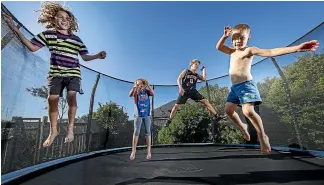  ??  ?? Trampoline­s were a popular item during lockdown and at least one trampoline company says they still can’t keep up with demand.