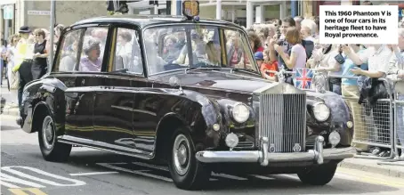  ??  ?? This 1960 Phantom V is one of four cars in its heritage fleet to have Royal provenance.