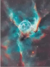  ?? Credit: Ritesh Biswas ?? The Norse god Thor has his own day, Thursday, but also a hat-shaped cosmic cloud in the night sky. It is an interstell­ar bubble about 15 000 light years away and lit up by a massive star in its centre which will eventually become a supernova.