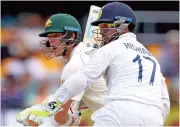  ?? (AFP) ?? Steve Smith reacts after playing a shot as Rishabh Pant looks on