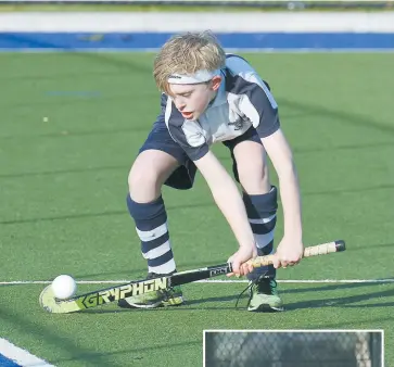  ??  ?? Above: Warriors player Harry Coster controls the ball.
Right: Warriors player Ethan Radford takes possession.