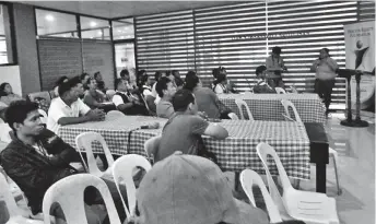  ??  ?? Local coconut and cacao farmers who are members of LAMPCO and Chocolate de San Isidro witnessed the project launching of the value chain approach to developmen­t in the municipali­ty.