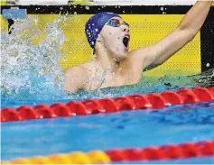  ??  ?? Malaysia’s Welson Wee Sheng Sim reacts after winning the men’s swimming 200m freestyle final event of the 29th Southeast Asian Games (SEA Games) at the National Aquatics centre in Kuala Lumpur on August 23, 2017. - AFP photo