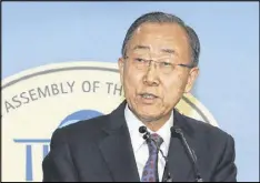  ?? AHN JUNG-WON / YONHAP ?? Former U.N. Secretary-General Ban Ki-moon said he won’t run for South Korea’s presidency, a surprise announceme­nt that further stirs the country’s already tumultuous politics.