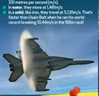  ?? ?? A sonic boom is a sound associated with shock waves created when an object travels through the air faster than the speed of sound.