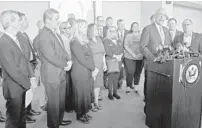  ?? AMY BETH BENNETT/SOUTH FLORIDA SUN SENTINEL ?? Congressma­n Ted Deutch speaks on school safety initiative­s in Congress at the BB&T Center in Sunrise on Wednesday.