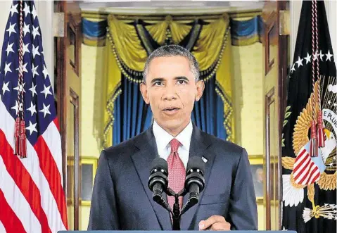  ?? PHOTO: SAUL LOEB ?? MORE ACTION: President Barack Obama pledges to defeat ISIS in a speech broadcast live to Americans.