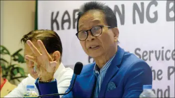  ??  ?? Presidenti­al spokespers­on Salvador Panelo praised lawmakers who pushed for the enactment of Republic Act 11165 or The Telecommut­ing, which was signed by President Rodrigo Duterte last month.