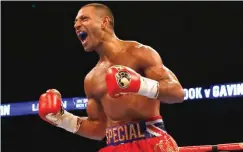  ?? Kell Brook celebrates after a victorious outing ??