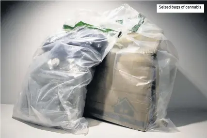  ??  ?? Seized bags of cannabis