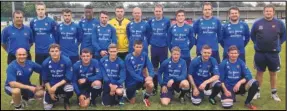  ??  ?? ON THE UP: Faversham Strike Force squad for the coming season and, left, new sponsor Mark Robinson of the Swan & Harlequin