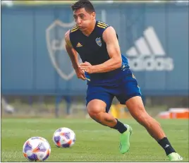  ?? PRENSA BOCA ?? URUGUAYO. Miguel Merentiel hizo ayer su primera práctica.